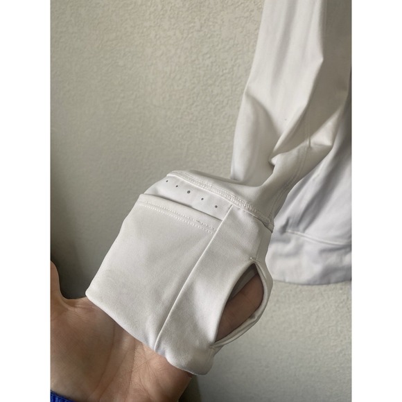 Athleta Hoodie Womens XL White‎ Full Zip Fleece Activewear Comfort Jacket - Picture 3 of 9